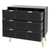 Natural Woven Rattan 3-Drawer Cabinet with Panels - 30.75" Black - IMAGE 5
