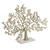 Tree Statute with Marble Base - 23.5" - Gold and White