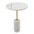 Round Table with Marble Base - 22" - White and Brass Finish - IMAGE 1