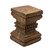 Hand-Carved Wooden Pillar Stool - 19.75" - Brown