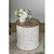 Wooden Cylinder Cutting Side Tables - 18" - Set of 2