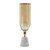 Luster Tapered Glass Vase with Marble Base - 18.75" - Gold and White - IMAGE 1