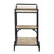 Three-Tiers Natural Fir Wood Wall Shelf with Wheels - 32.25" - Beige and Black