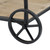 Three-Tiers Natural Fir Wood Wall Shelf with Wheels - 32.25" - Beige and Black