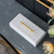 Faux Leather Box with a Bamboo Style Handle - 12.5" - White and Gold