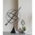 Medium Pedestal Table Clock with Nugget on Top - 16" - Black and White - IMAGE 2