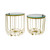 Round Side Tables with Tempered Glass - 18.5" - Gold - 2ct - IMAGE 1
