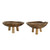 Round Footed Teak Bowls - 11.75" - Brown - Set of 2 - IMAGE 3