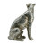 Metallic Sitting Leopard Statue Decoration - 8.75" - Silver