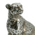 Metallic Sitting Leopard Statue Decoration - 8.75" - Silver