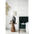 Ceramic Bottle Table Lamp with Beige Drum Shade - 30.5" - Black
