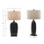 Ceramic Bottle Table Lamp with Beige Drum Shade - 30.5" - Black
