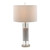Marble and Crystal Base Table Lamp with Drum Shade - 15" - White - IMAGE 2