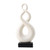13.25" White and Black Swirl Sculpture on Pedestal Stand Tabletop Decor - IMAGE 1