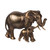 Mother and Baby Elephant Statue - 12" - Bronze Finish - IMAGE 1