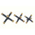 X-Shaped Aluminum Decorations - 8" - Black and Gold - Set of 3 - IMAGE 2