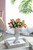 Urn Shaped Vase with Pedestal Base - 11.5" - White and Gold