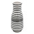Hand Painted Horizontal Striped Accent Ceramic Vase - 18" - Black and White - IMAGE 1