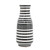 Hand Painted Horizontal Striped Accent Ceramic Vase - 18" - Black and White - IMAGE 6