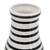 Hand Painted Horizontal Striped Accent Ceramic Vase - 18" - Black and White