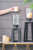 Small Bell Shaped Glass Candle Holder - 18.75" - Clear and Black - IMAGE 4