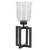 Small Bell Shaped Glass Candle Holder - 18.75" - Clear and Black