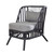 Cushioned Rattan Wooden Chair - 30.75" - Black and Gray - IMAGE 1