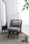 Cushioned Rattan Wooden Chair - 30.75" - Black and Gray - IMAGE 2