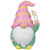Gnome Holding Flowers Spring Figurine - 8" - Pink and Green - IMAGE 1