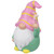 Gnome Holding Flowers Spring Figurine - 8" - Pink and Green - IMAGE 3