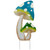 Double Spotted Mushrooms Outdoor Garden Stake - 16" - Blue and Green - IMAGE 1