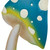 Double Spotted Mushrooms Outdoor Garden Stake - 16" - Blue and Green - IMAGE 5