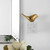 Solo Bird on a Marble Handcrafted Wall Decoration - 7" - White and Gold - IMAGE 2