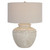 Distressed Stone Table Lamp with Drum Shade - 24.5" - White - IMAGE 1