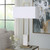 Column Steel Bars Table Lamp with Hardback Shade- 35" - White - IMAGE 3