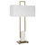 Column Steel Bars Table Lamp with Hardback Shade- 35" - White - IMAGE 4