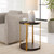 Palisade Round Wooden Side Table - Brown and Gold - IMAGE 2