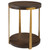 2-Tier Round Wooden Side Table - 24" - Brown and Gold - IMAGE 5