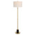 Marble Floor Lamp with Round Drum Shade - 65" - Antique Brass Finish - IMAGE 1