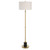 Marble Floor Lamp with Round Drum Shade - 65" - Antique Brass Finish - IMAGE 4
