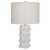 Geometric Stacked Blocks Table Lamp with Drum Shade - 23" - White - IMAGE 2