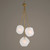 Frosted Geometric 3 Light Ceiling Pendant - 36" - Brass - IMAGE 3