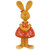 Bunny Girl in Polka Dot Dress Easter Outdoor Garden Statue - 8" - IMAGE 1