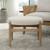 Textured Small Accent Bench with Wooden Base - 24.5" - IMAGE 3