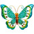 Green Metal Butterfly Outdoor Garden Wall Hanging - 12" - IMAGE 1