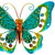 Green Metal Butterfly Outdoor Garden Wall Hanging - 12" - IMAGE 5