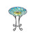 Peacock Feathers Outdoor Solar Bird Bath - 21" - IMAGE 1