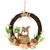 Floral Grapevine Spring Easter Wreath with Rabbit - 12" - IMAGE 1