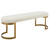 Shearling Top Bench with Hand Forged Base - 60" - White and Gold - IMAGE 5