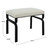 Shearling Cushioned Top Small Bench - 22.75" - White and Black - IMAGE 3